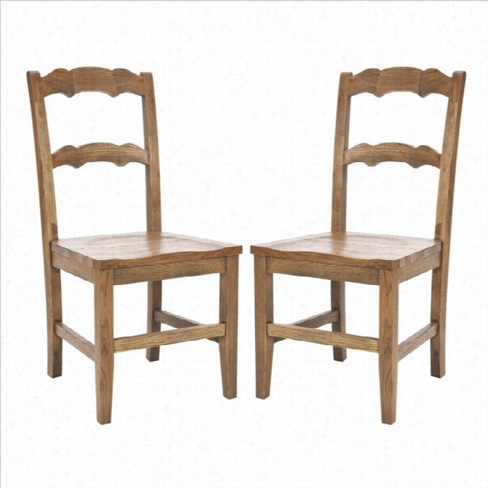 Safavieh Mqci Elm Dining Chair In Brown (set Of 2)