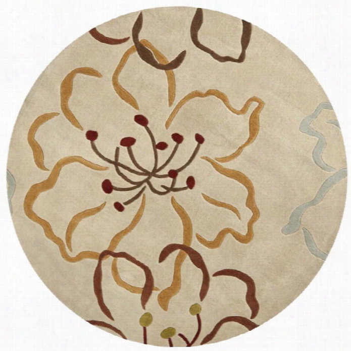 Safavieh Modern Art Round Rug In Light Grey / Multi