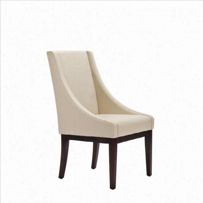 Safavieh  Osho Leather Monroe Leather Slipper Swayback Arm  Chair In Ivory