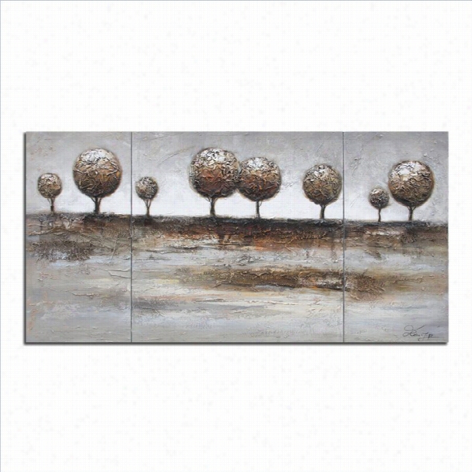 Safavieh Tree Landsccape In White Beige And Gold 3( Pc Paintings)