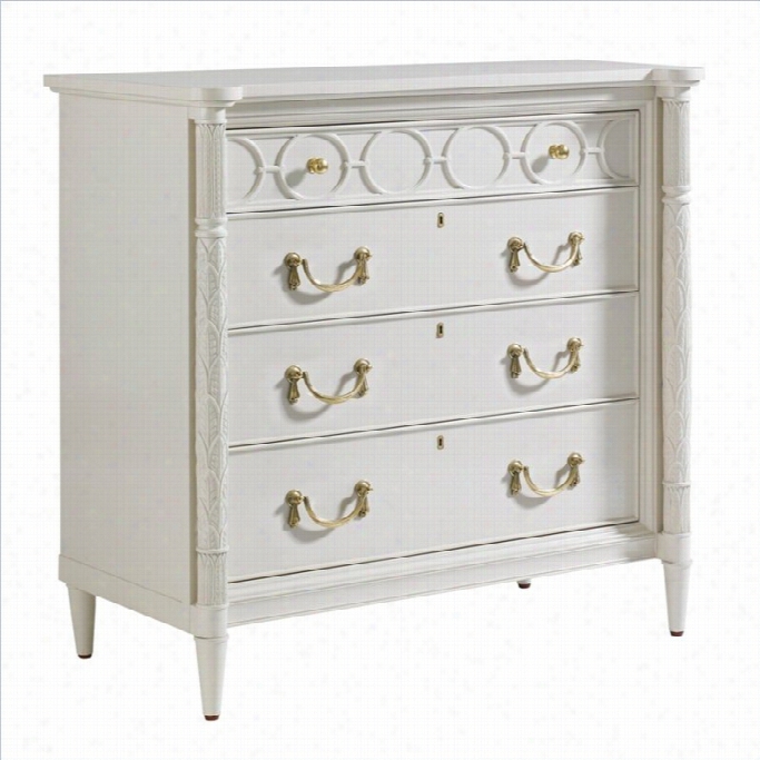 Stanley Furniture Charleston Regency King Charles Baachelor's  Chest In Ropemakers White