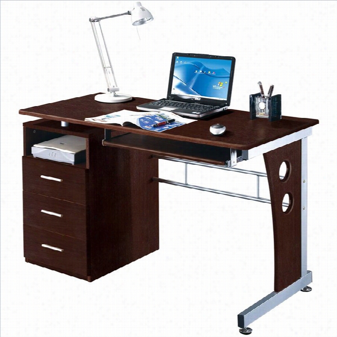 Techni Mobili Laminate Computer Desk In Chocolate