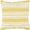 Surya Nautical Stripe Poly Fill 16 Square Pillow in Yellow