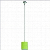 Yosemite Home Decor Lyell Forks 1 Light Mini Pendant in Satin Steel with Rich Lime Shade