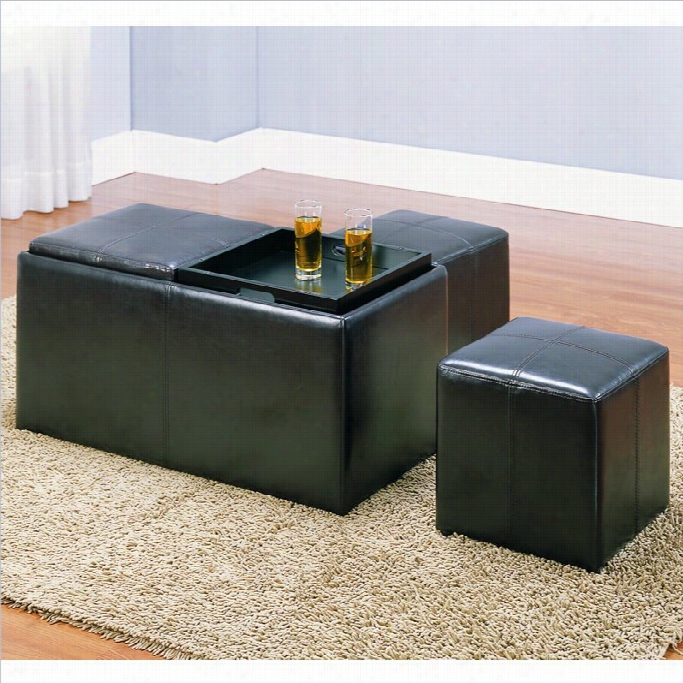 Trent Home Claire Fauux Leather Storage Ottoman Bench In Dark Brown