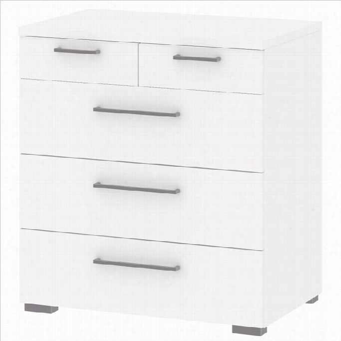 Tvlium Aria 5  Drawer Chest In White