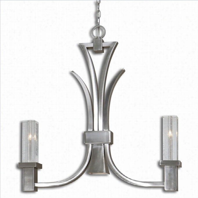 Uttermost Glcio 2+1 Li9ht Nickel Plated Kitchen Island Fixture