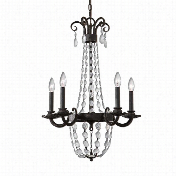 Uttermost Icelandia 5 L Ight Textured Black  Chandelier