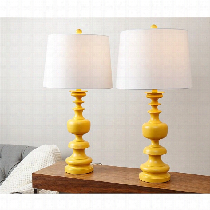 Abbyson Living Lilliana Table Lamp In Yellow (set Of 2)