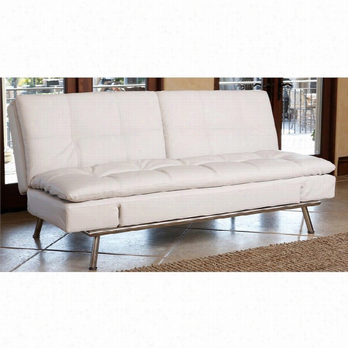 Abbyson Living Marquette Faux Leather Convertible Sofa In White