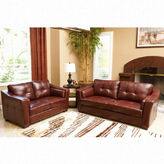 Abyson Living Torranc 2 Pied Leather Sofa Set I Nburgundy