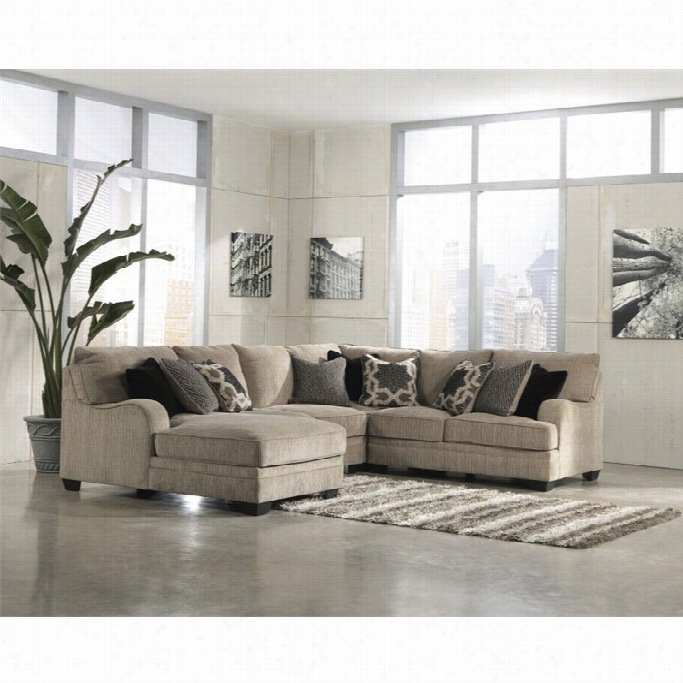 Ashleey Furniture Katisha Right Facing 4 Piece Sectional In Platinum