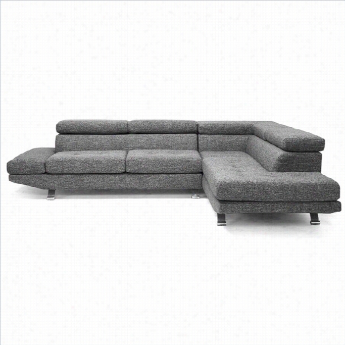 Baxton Studio Adelaide Seectional Sofa In Grey