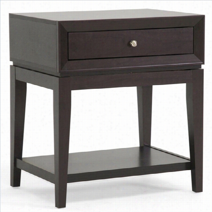 Baxton Studio Morgn Accent Table And Nighsttand In Dark Brown