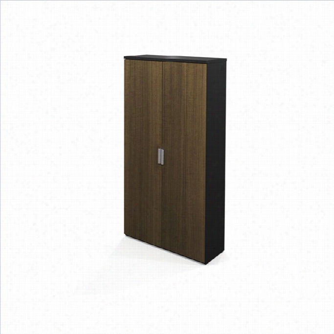 Bestar Pro-concept Armoire In Black And Milk Chocolate