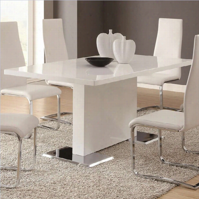 Coaster Modern  Dining Pale Dining Table In White