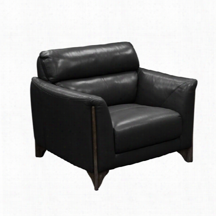 Diamond Sofa Monaco Leather Accent Chair In Black  And Ash Trim