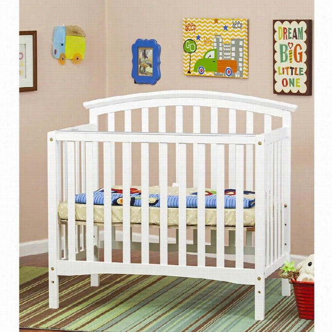 Dream On Me Ashland 4-in-1 Convertible Mini Crib In W Hite