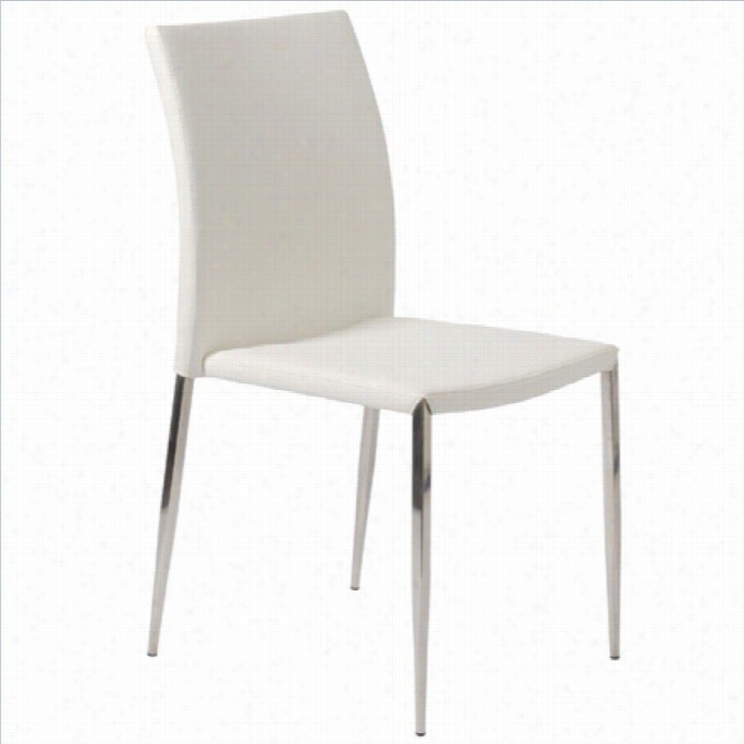 Eurostyle Diana Dining Chair In White/stainless