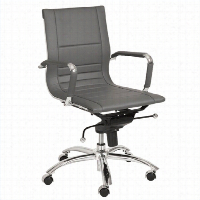 Eurostyle Oweh Low Back Office Chair In Gray/chrome