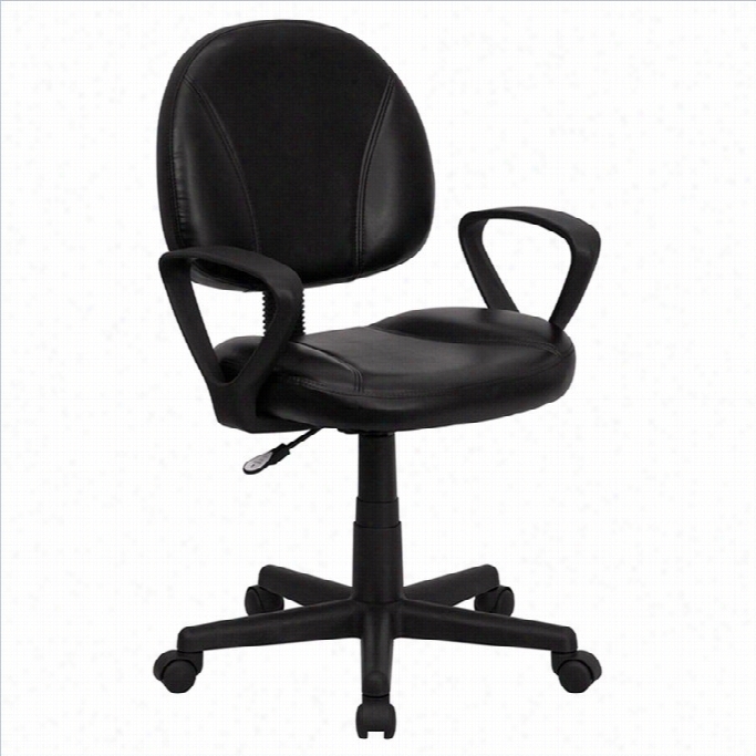 Flash Furniture Ergonomic Task Office Chair In Blak With Arms