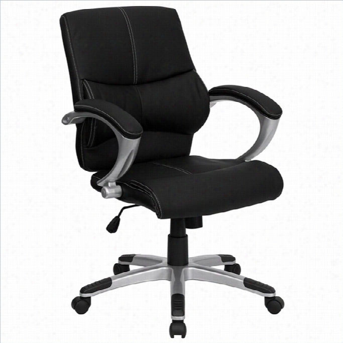 Flash Furniture Mid-back Contemporary Maanager's Office Chair In Black