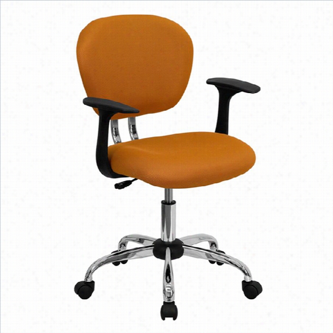 Flash Furnitur Mid-back Mesh Task Office Chair With Weapons In Orange