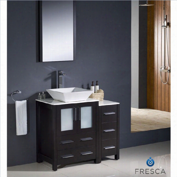 Fresca Bari Torino 36b Athroom Vanity Set In Espresso-tolerus  In Chrome