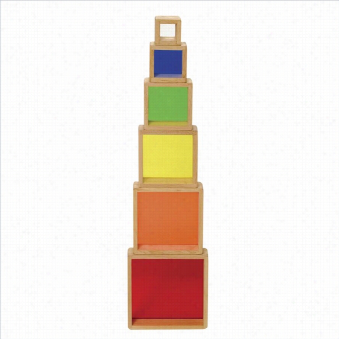 Guidecraft Hardwood Frames Stac King Rainbow Pyramid