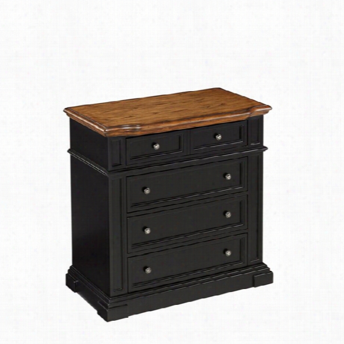 Home Styles Americana Chest In Black And Oak