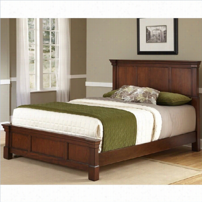 Home Style Aspen Bed In R Ustic Cherry-queen