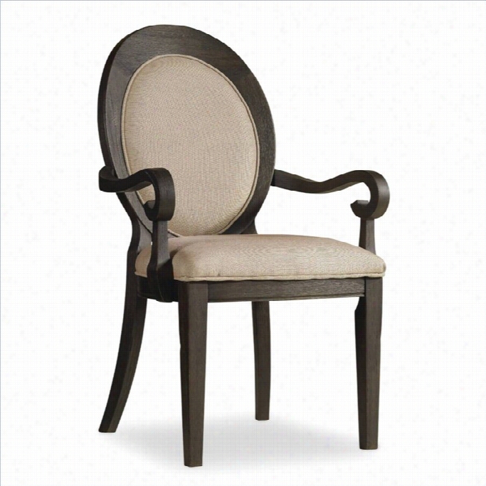 Hookr Furniture Corsica Upholstered Oval Backarm Dining Chair In Dark