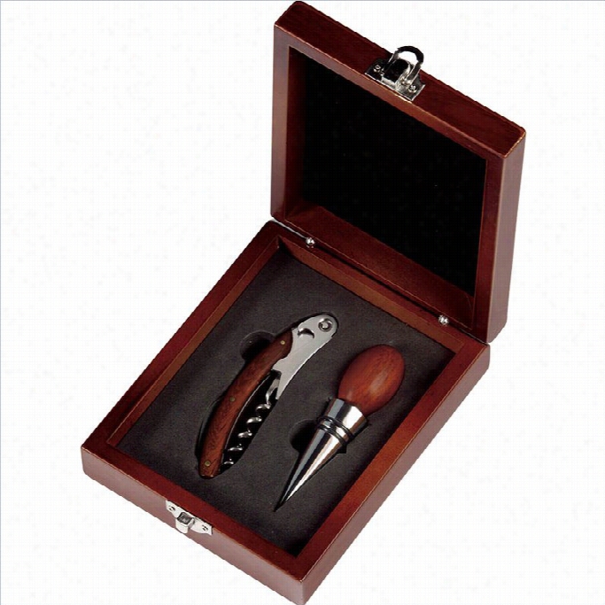 Howward Miller Vintage Burgund Y Wine Opener Set In Satin Rosewood