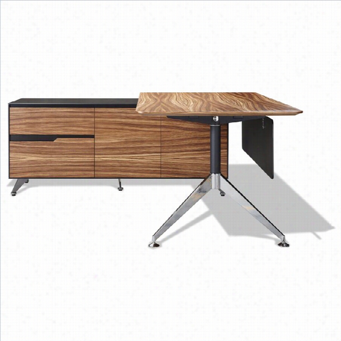 Jespper Office 4000 Collection Executive Desk In Zebrano