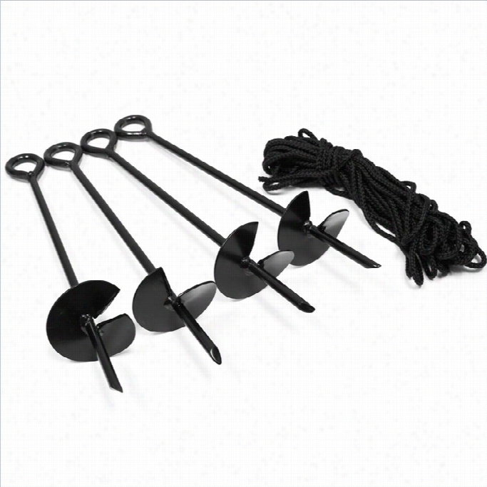 King Canopy 4 Piece Steel Anchor Kit With Rope In Blacck