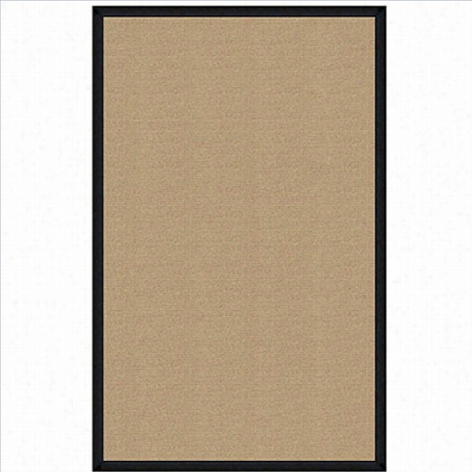 Linon Athena Leaather Rug In Sisal And Black-1'10 X 2'10