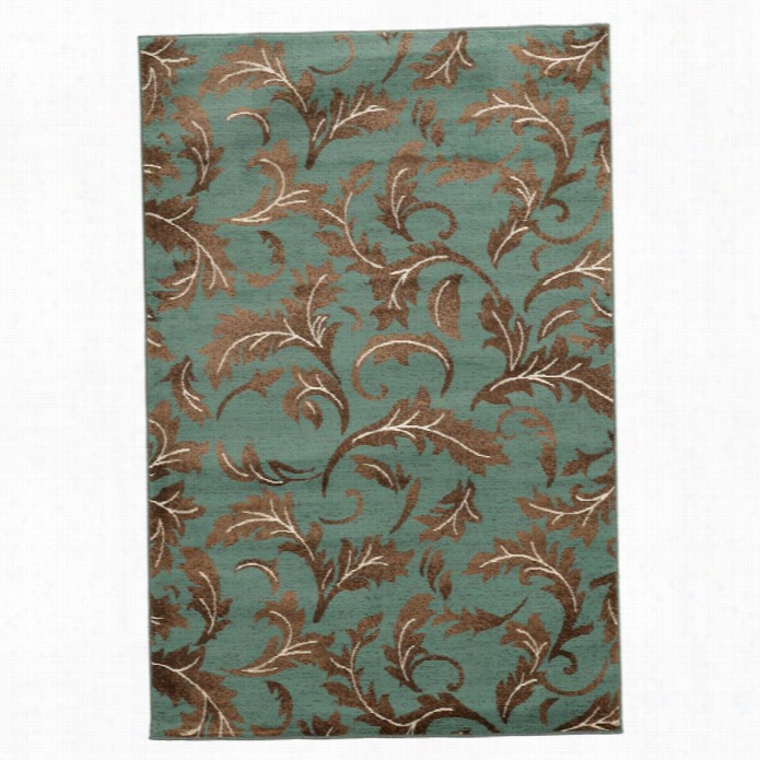 Linon Elegance Forest 5' X 7'3 Rug In Blue And Turquoise