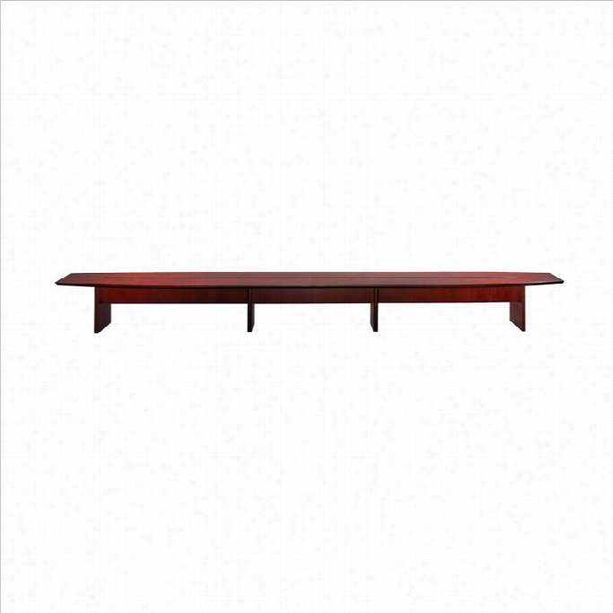 Mayline Corsica Boat Shaped 26' Conference Table With Slqb Base-mahogany