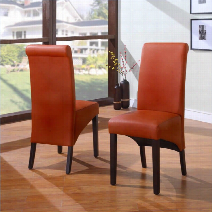 Modus Cosmo Sleigh Backparsons Dining Chai R In Sienna (set Of 2)