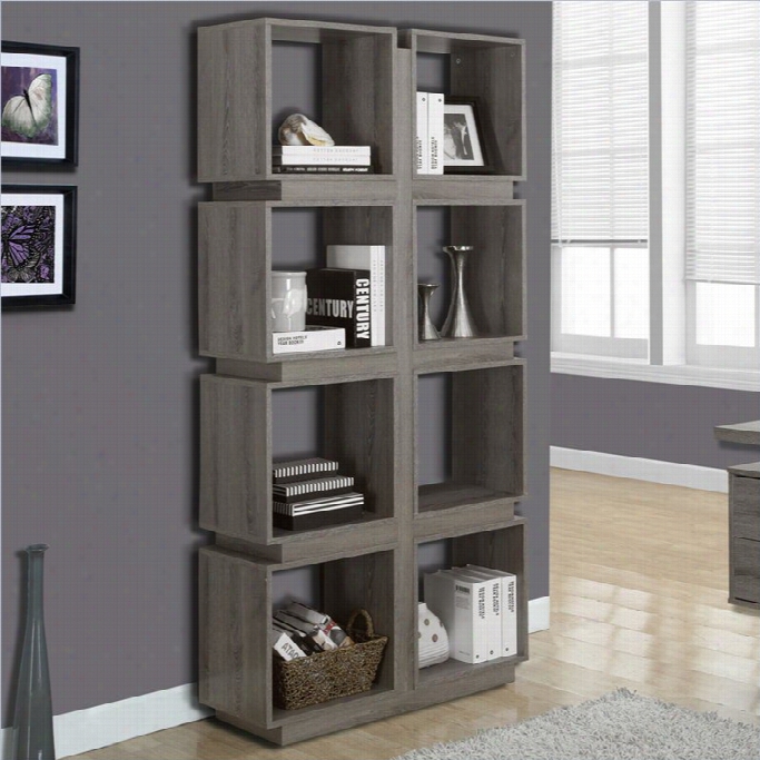 Mona Rch 71 Hollow-core Bookcase Ni Dark Taupe