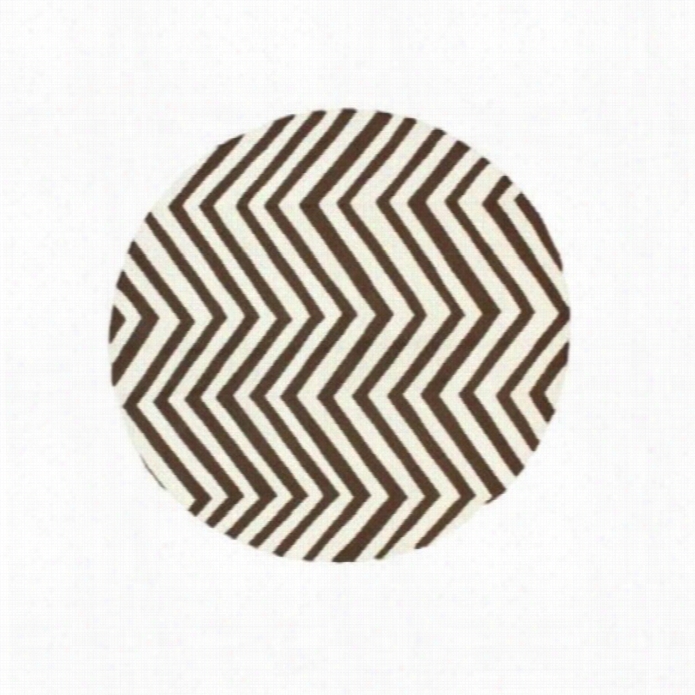 Nuloom 6' X 6' Hand Ohoked Chevron Area Round Rug In Beige