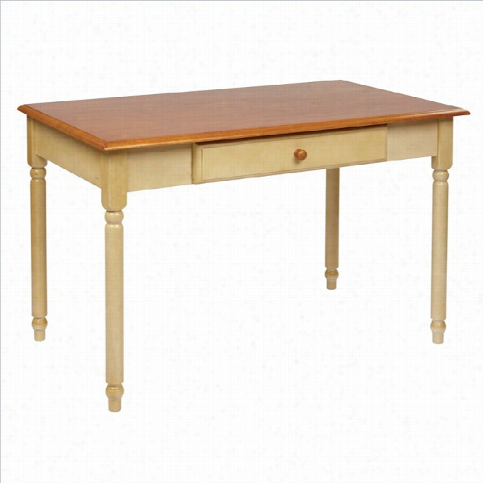 Office Star Country Cottge Wood Writing Desk In Antique Yellow