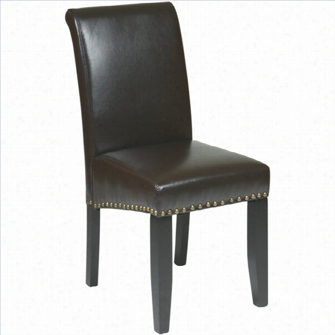 Office Stad Metro Parsons Nail Head Dining Chair In Espresso