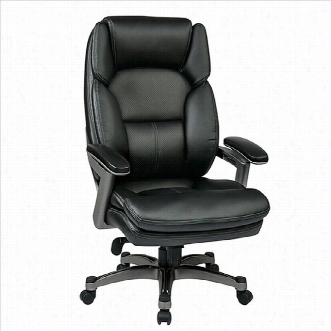 Ogfice Star Oph  Series Eo Leather Office Chair In Titanium And Black