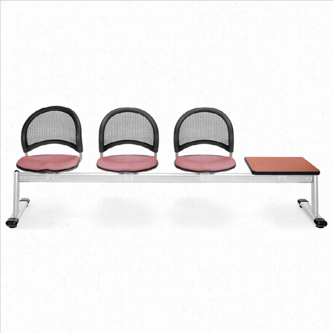 Ofm Moon Beam Seating With 3 Seats An Table In Coral Pink And Chrry