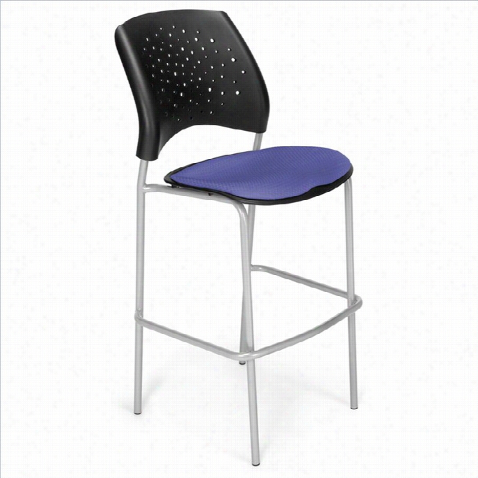 Ofm Star 31.25 Silver Stool In Colonial Azure