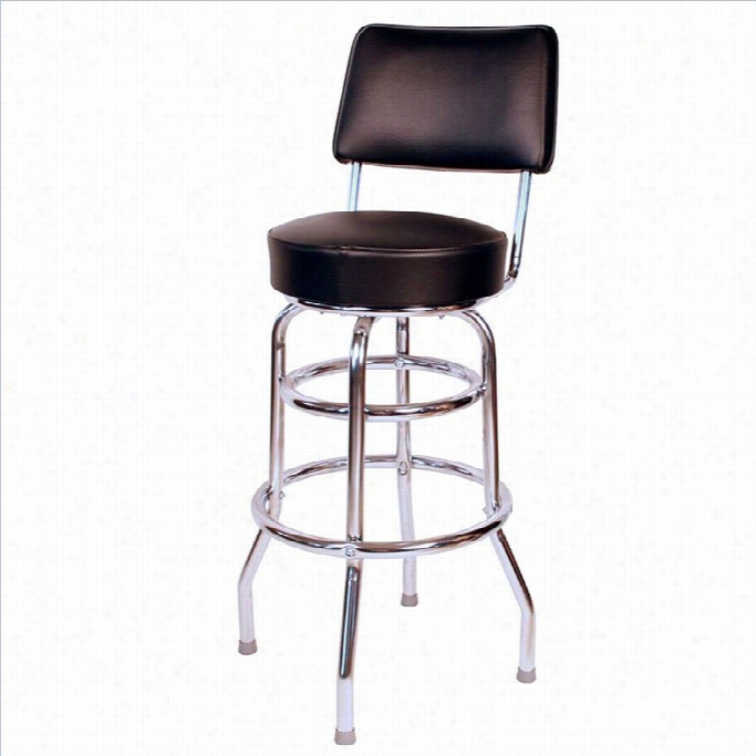 Richardson Seating Retro 1950s 30 Swivel Bar Stool In Black