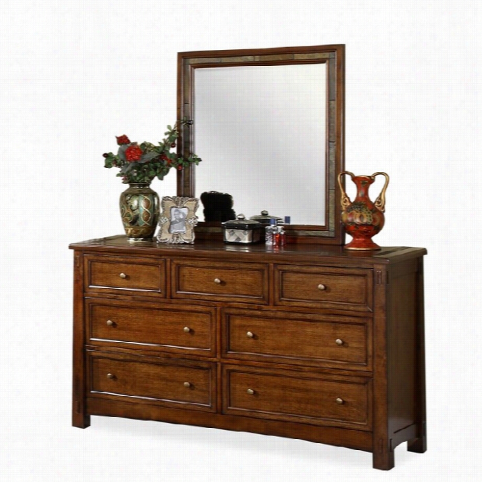 Rivetside Furniturre Craftsman Home Dresser And Mirror Set