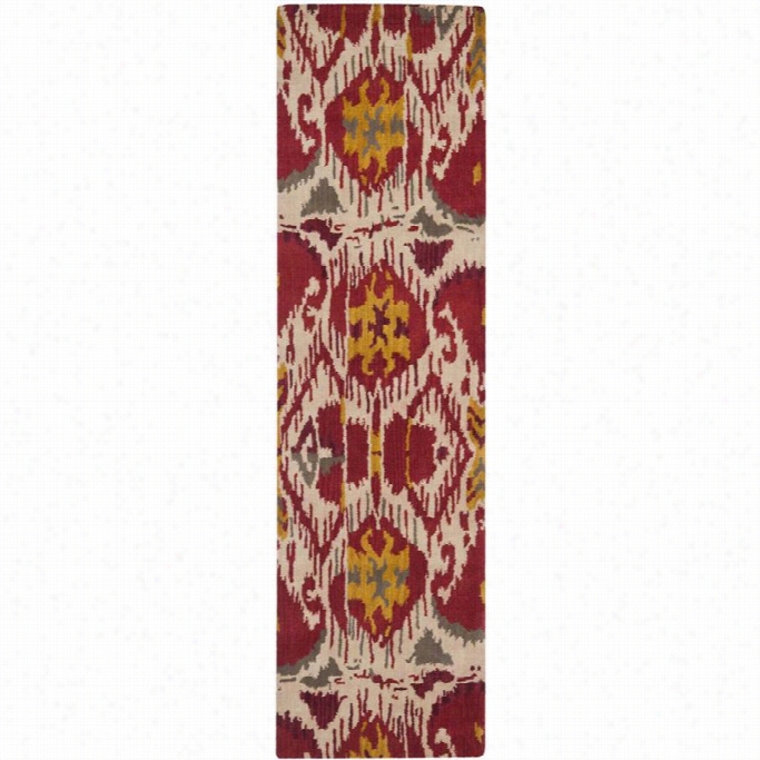 Safaiveh Ikat Ivory Contemporary Rug - Runer 2'3 X 12'