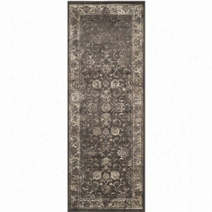 Safavieh Vintage Soft Anthraacite Traditional Rug - Ruhber 2'2 X 6'